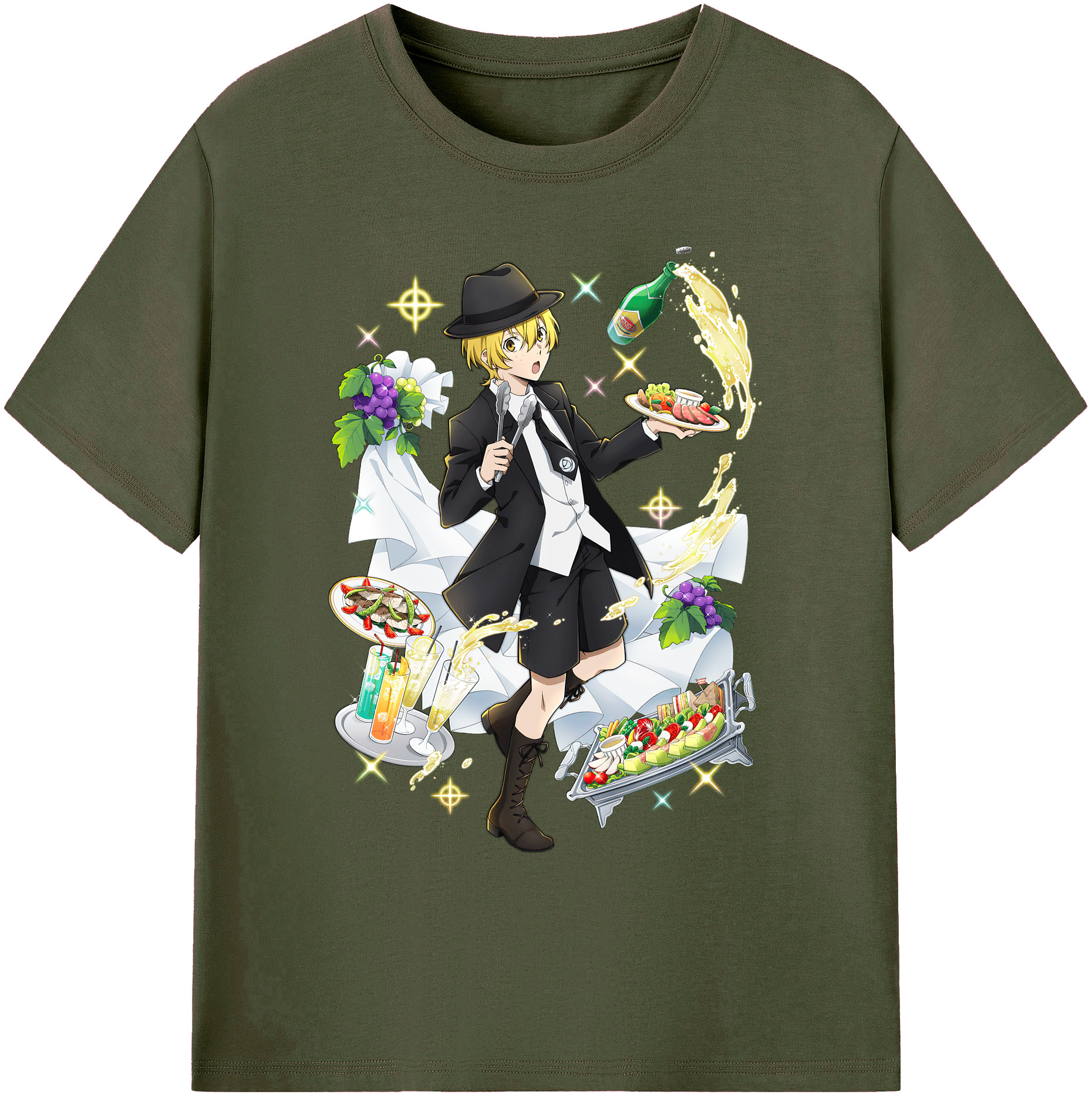 （画像用） 文豪ストレイドッグス Bungo Stray Dogs 綿100％ メンズ半袖Tシャツ｜肌触りやわらか＆通気性